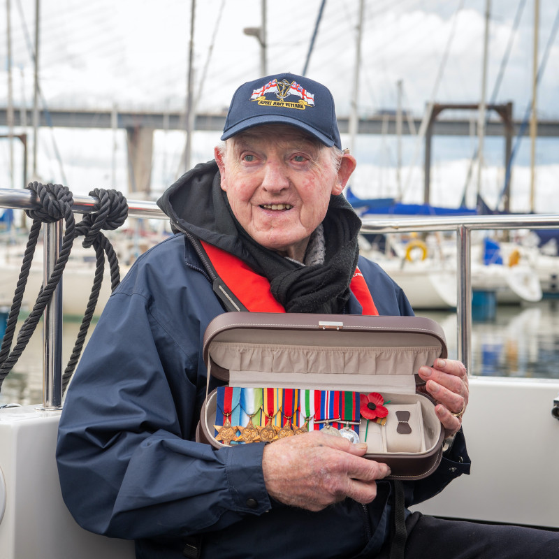 Sight Scotland Veteran Harry Hogg Age 102 From Edinburgh On Board Wetwheels At Port Edgar Marina
